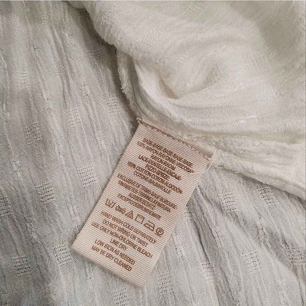 Free People The Best White Crochet  Blouse Size M